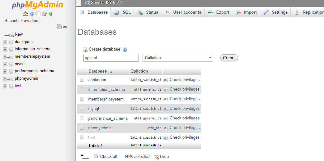 create database