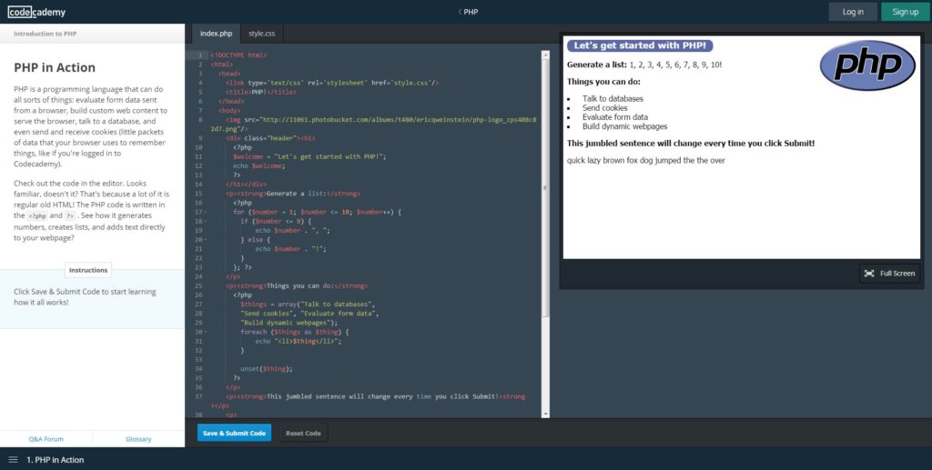 codecademy-php