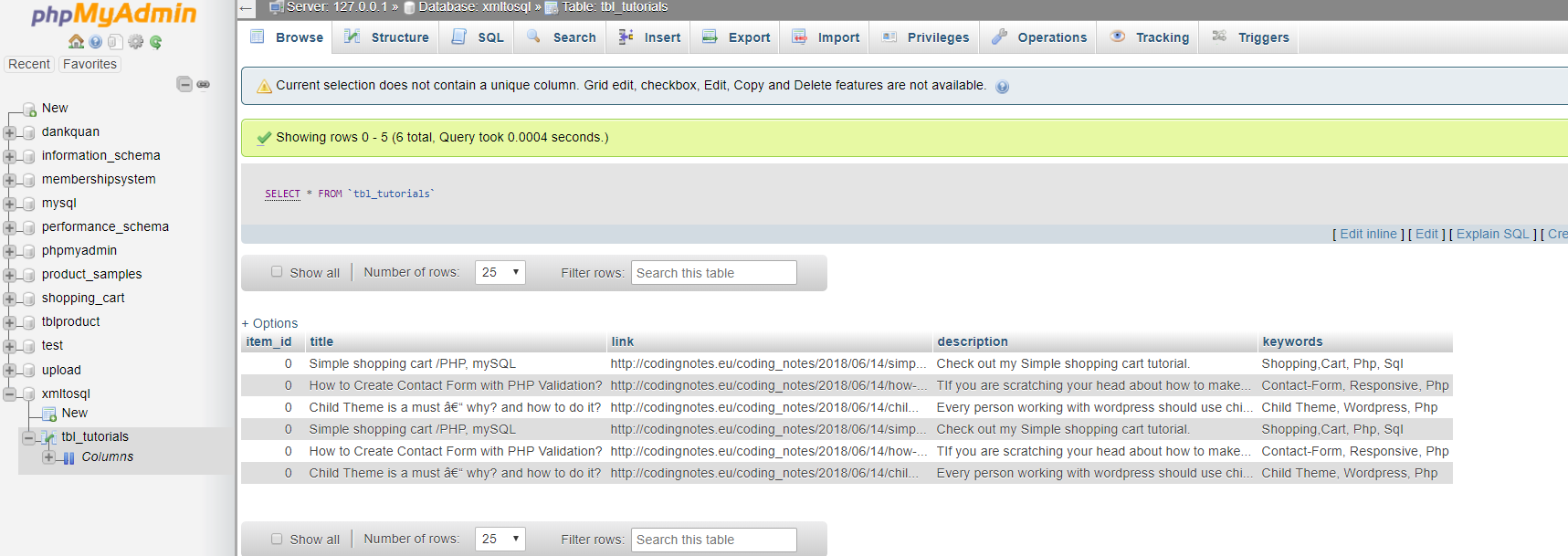 Xml into Sql - database view